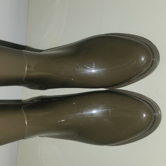 Sam Edelman Sydney Olive Green Glossy & Matte Tall Rain Boots Womens Size 7 - Picture 3 of 6